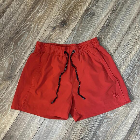 YoungLA Men’s 101 Bodybuilding Short Shorts Red Size Large Gym Athleisure